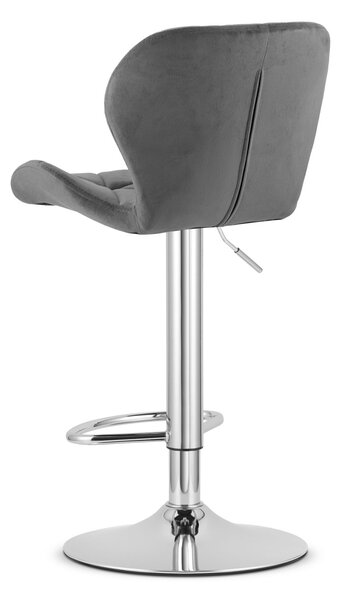 Scaun de bar gri WEST VELVET