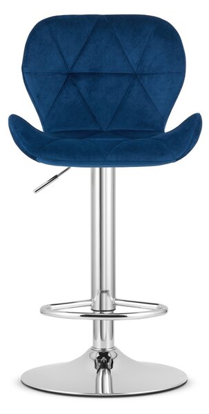 Scaun de bar albastru WEST VELVET