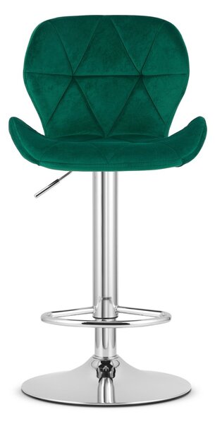 Scaun de bar verde WEST VELVET