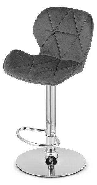 Scaun de bar gri WEST VELVET