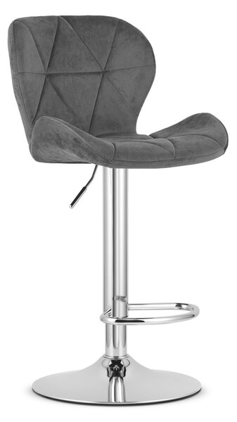 Scaun de bar gri WEST VELVET
