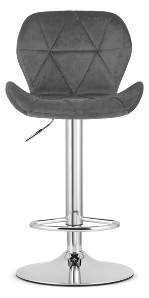Scaun de bar gri WEST VELVET