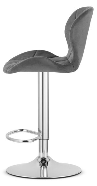 Scaun de bar gri WEST VELVET