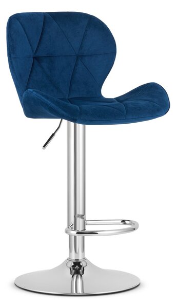 Scaun de bar albastru WEST VELVET