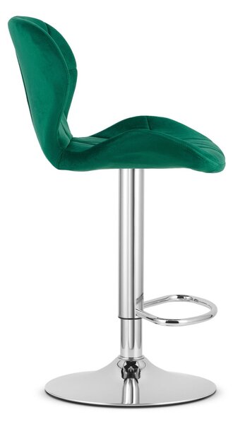 Scaun de bar verde WEST VELVET