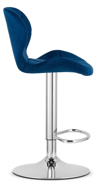 Scaun de bar albastru WEST VELVET