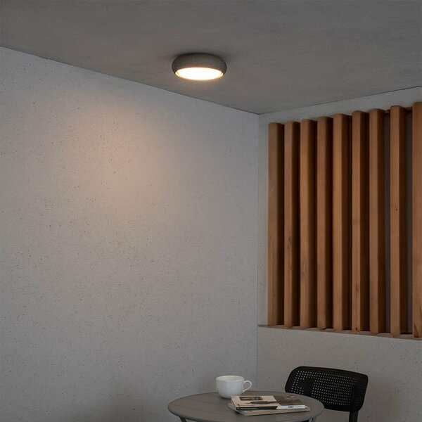 FARO BARCELONA Anga plafonieră LED pentru exterior, gri închis, beton, Ø 24 cm, Gri, Beton, Modern