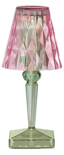Kartell Lampă de masă cu baterie LED Baterie, 30 cm, roz/verde, IP54, Roz / Rosé, dormitor, Plastic, Design