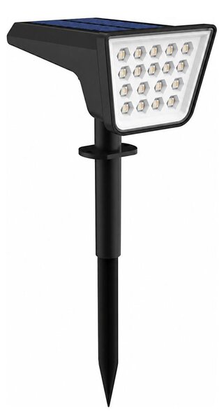Lampă solară LED RGBW cu senzor, 3,7 V, IP54, 1200 mAh, neagră