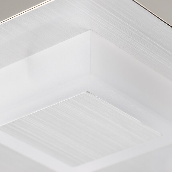 Plafonieră LED 4x5W, 230V, 3000K, 28x28 cm, crom mat
