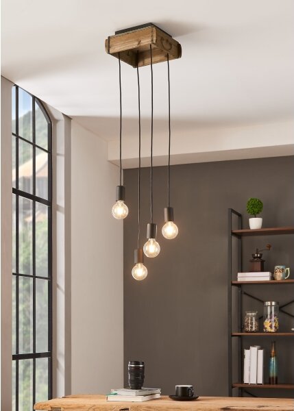 Lustră pe cablu WOOTTON 4xE27/40W/230V Eglo 43591