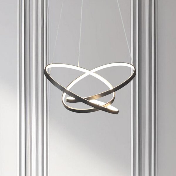 Milagro Lighting Lampă suspendată LED Empoli, metal, negru, 4.000 K, Negru, Camera de zi / sufragerie, Metal, Modern