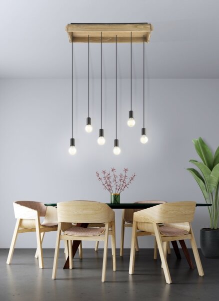 Eglo 43592 - Lustră pe cablu WOOTTON 6xE27/40W/230V
