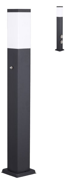 G & L Handels GmbH Bornă luminoasă 400166142, V2A, senzor, antracit, 2 prize, reglabil, Negru, Oțel inoxidabil