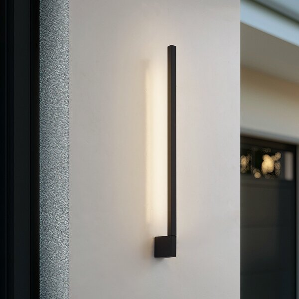 Lindby Aplică de perete LED Neano, 80 cm, negru, metal, IP54, Negru, Aluminiu, Modern