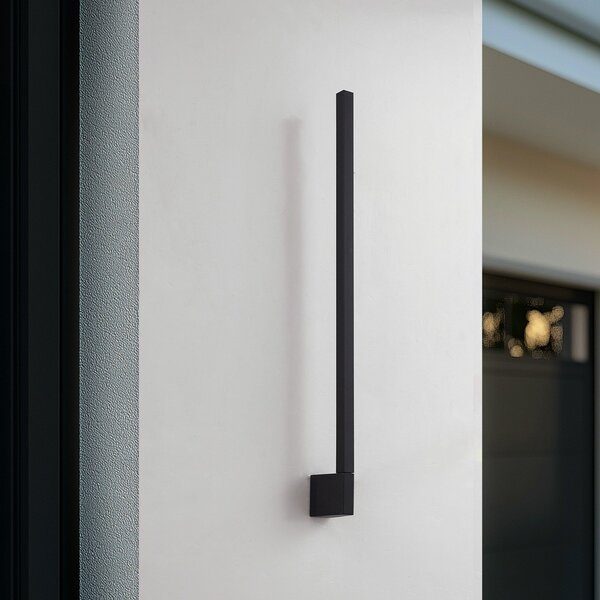 Lindby Aplică de perete LED Neano, 80 cm, negru, metal, IP54, Negru, Aluminiu, Modern