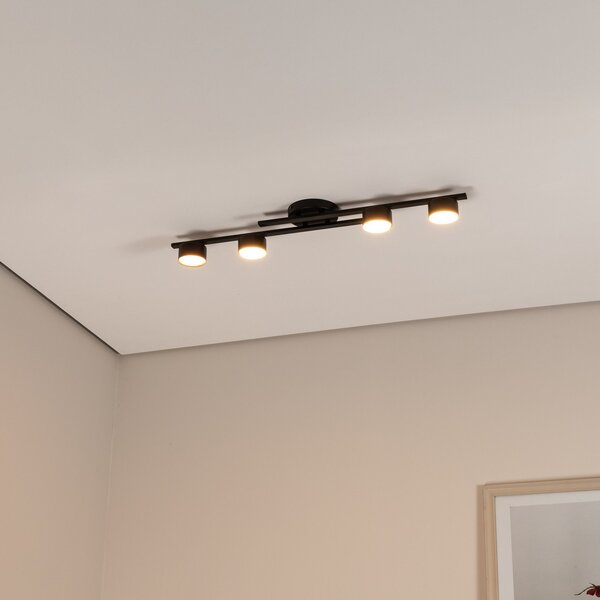 EMIBIG LIGHTING Plafonieră Fragment, negru, lungime 86 cm, metal, 4 becuri., reglabil, Negru, Camera de zi / sufragerie, Metal, Modern