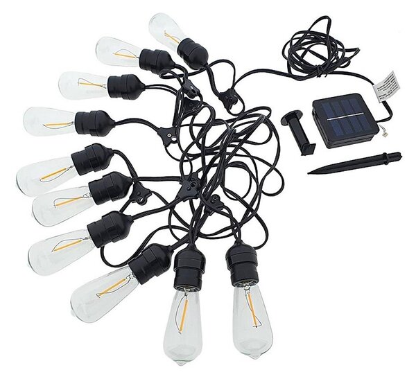 Instalație LED solară 10xLED/1,2V 600 mAh 5,94m IP44 alb cald