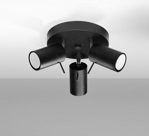 Spot RING 3xGU10/40W/230V negru Sollux SL.1016