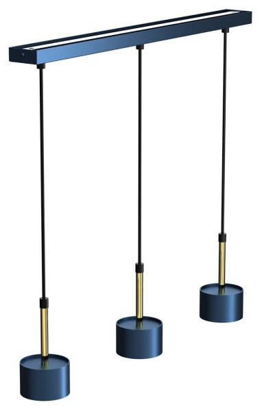 Lustră pe cablu ARENA 3xGX53/11W/230V albastră/aurie