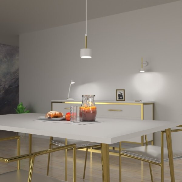 Lustră pe cablu ARENA 1xGX53/11W/230V albă/aurie