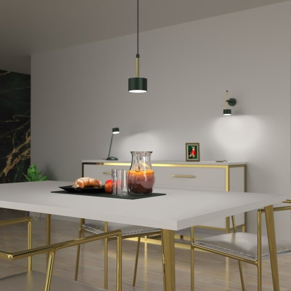 Lustră pe cablu ARENA 1xGX53/11W/230V verde/aurie