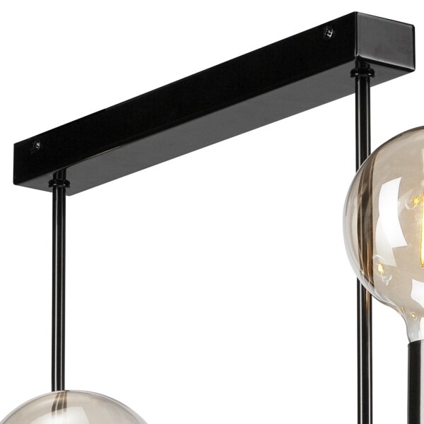 Lustră pe tijă ASTRID 6xE27/60W/230V neagră
