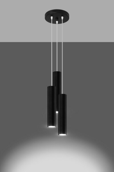 Lustră pe cablu LAGOS 3xGU10/40W/230V neagră Sollux SL.1079