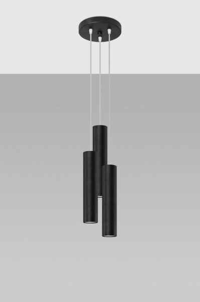 Lustră pe cablu LAGOS 3xGU10/40W/230V neagră Sollux SL.1079
