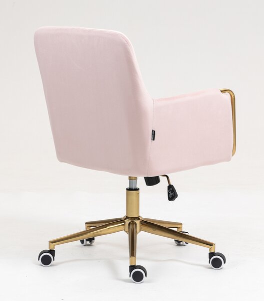 HR4318K Scaun Roz Pudra Catifea cu Bază Aurie