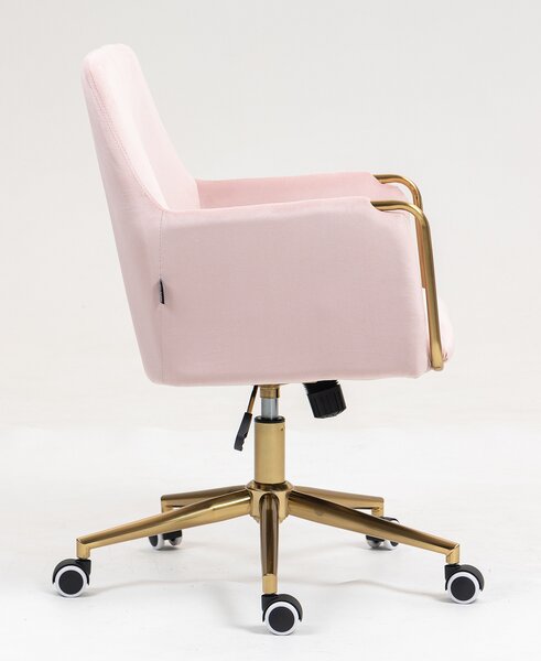 HR4318K Scaun Roz Pudra Catifea cu Bază Aurie