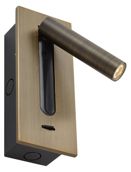 Lampă de perete modernă bronz închis incl. LED - Plaza