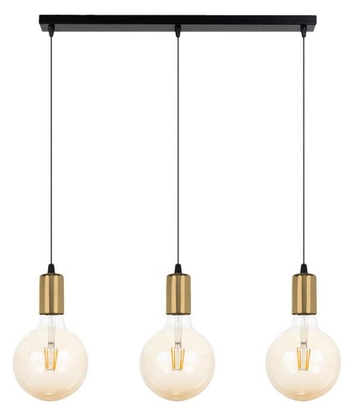 Lustră pe cablu MIROS 3xE27/60W/230V neagră/aurie