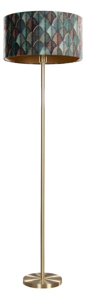 Lampă de podea din alamă cu abajur din catifea, design frunze și interior auriu 50/50/25 - Simplo