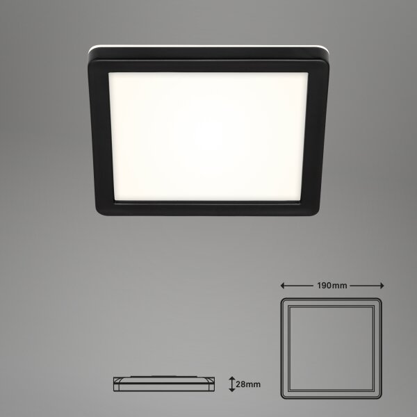Plafonieră LED/8W/230V 19x19 cm neagră IP44 Briloner 3010-015