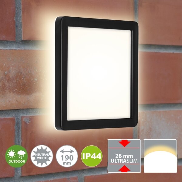 Plafonieră LED/8W/230V 19x19 cm neagră IP44 Briloner 3010-015