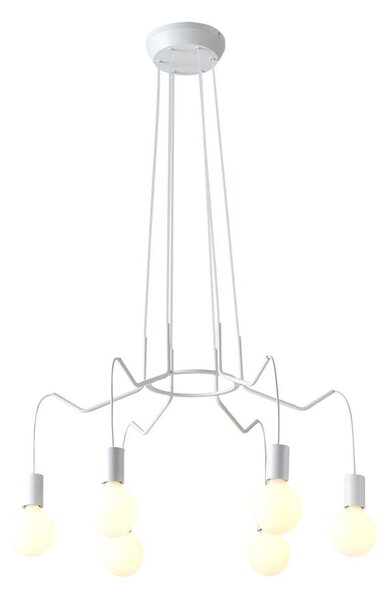 Lustră pe cablu BASSO 6xE27/40W/230V albă