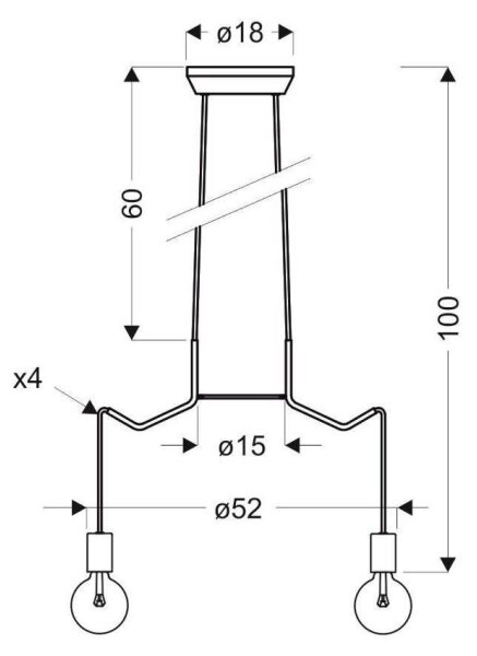 Lustră pe cablu BASSO 4xE27/40W/230V albă