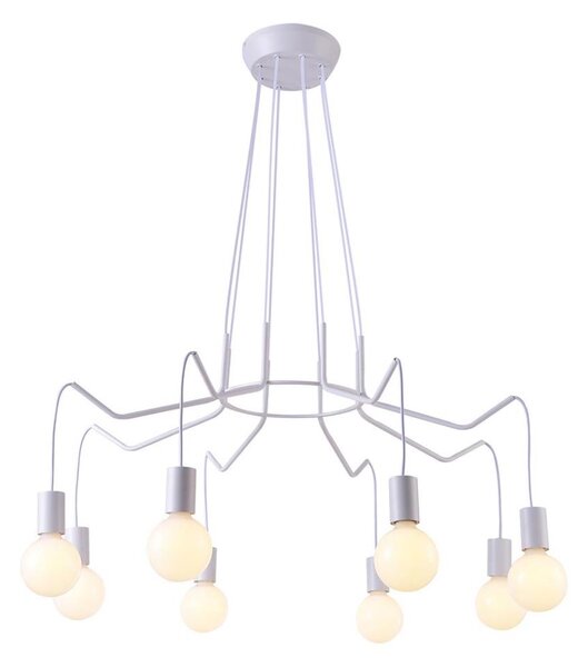 Lustră pe cablu BASSO 8xE27/40W/230V albă