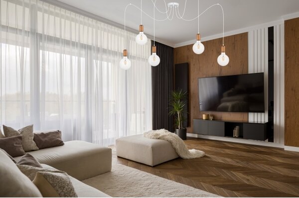Lustră pe cablu MIROS 5xE27/60W/230V albă/cupru