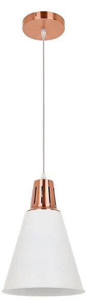 Klausen KL 6237 - Lustr SHADE 1xE27/15W/230V cupru/alb pe cablu