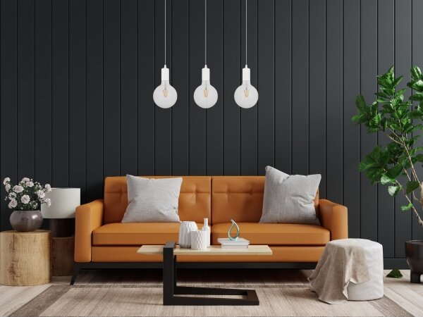 Lustră pe cablu MIROS 3xE27/60W/230V albă
