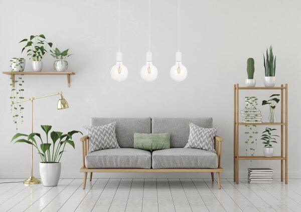 Lustră pe cablu MIROS 3xE27/60W/230V albă