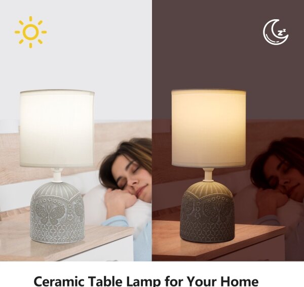 Lampă de masă 1xE14/40W/230V bej/albă Aigostar