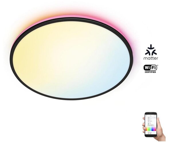 WiZ - Plafonieră LED RGBW RUNE 21W 230V negru cu Wi-Fi și dimmer