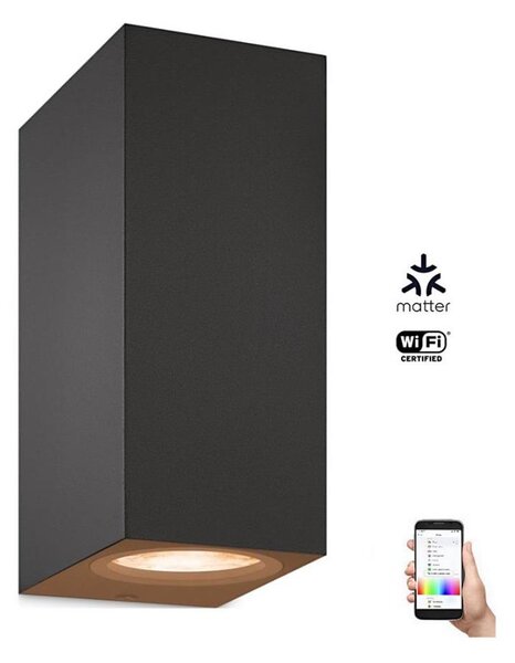Aplică LED RGBW dimabilă UP&DOWN 2xGU10/4,7W/230V negru Wi-Fi