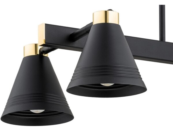 Lustră pe tijă AVALONE 6xE27/15W/230V neagră/aurie Argon 2552