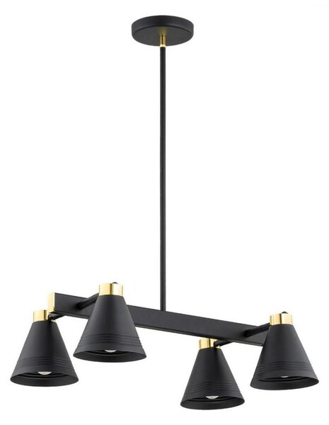 Lustră pe tijă AVALONE 4xE27/15W/230V neagră/aurie Argon 1774