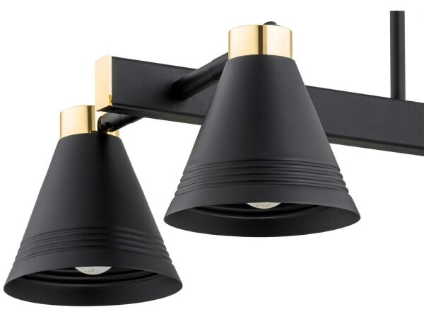 Lustră pe tijă AVALONE 4xE27/15W/230V neagră/aurie Argon 1774