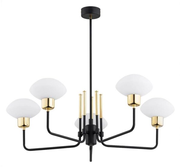 Argon 2128 - Lustr RAVELLO 5xE14/15W/230V negru/auriu pe tijă